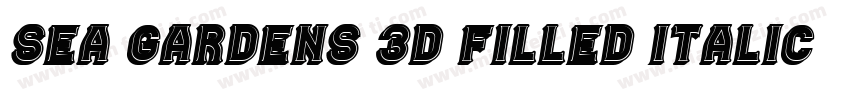 Sea Gardens 3D Filled Italic 语言英文字体转换